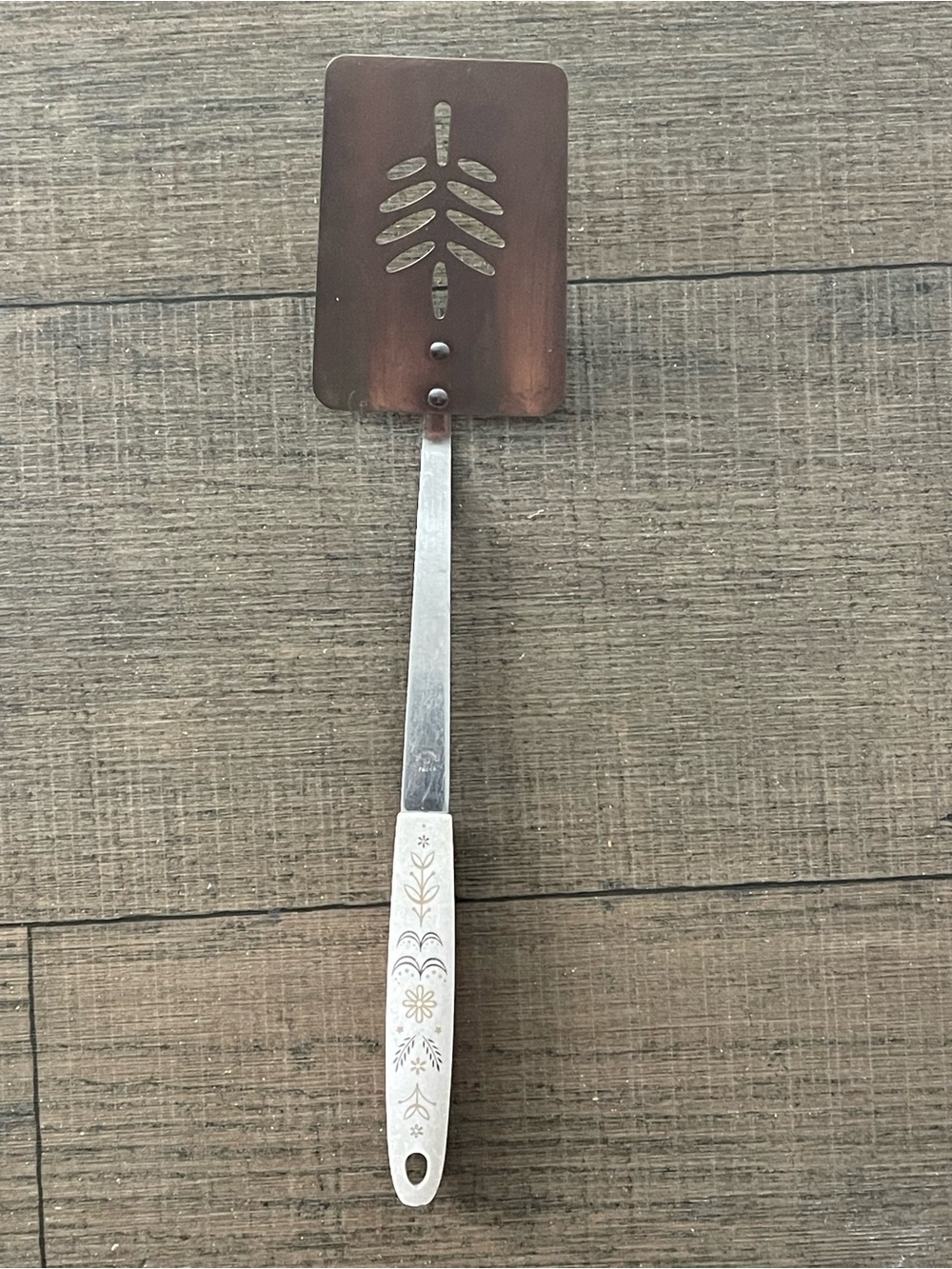 Vintage Flint USA Floral Slotted Spatula MCM